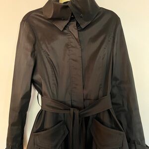 Joseph Ribkoff Black Bubble Trench Coat Fully Lined